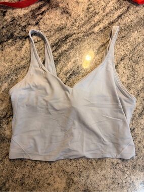 Light Blue V-Neck Crop Bralette Top